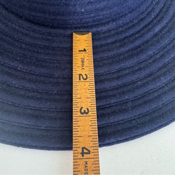 Vintage Navy Blue Wool Wide Brim Women's Hat - Picture 7 of 8